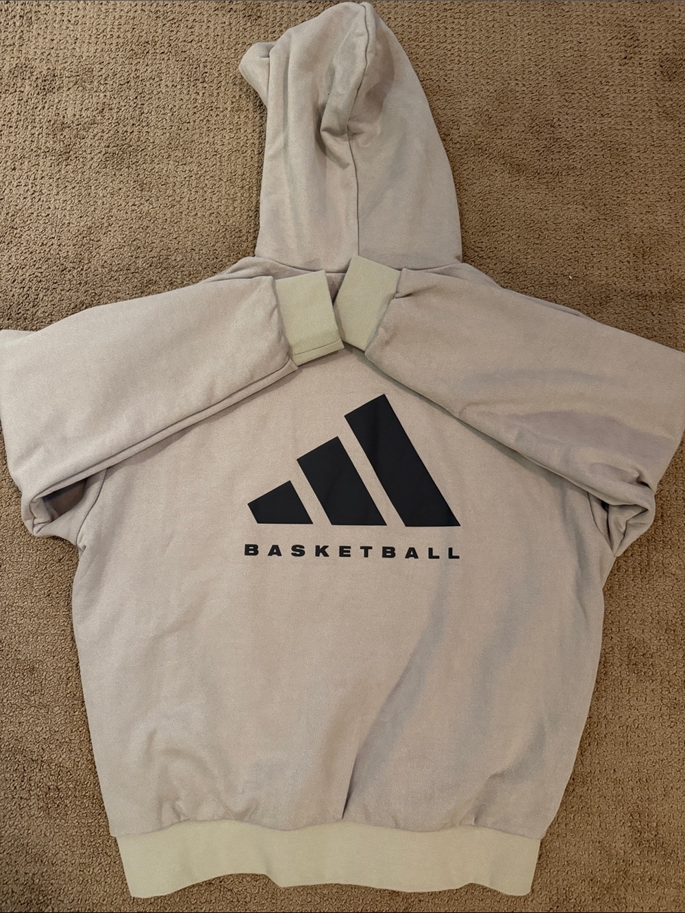 adidas Beige Basketball Logo Hoodie